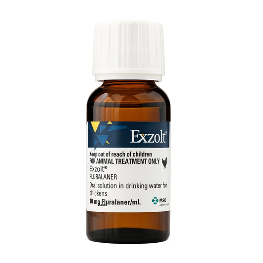 50ml bottle of exzolt for red mite control