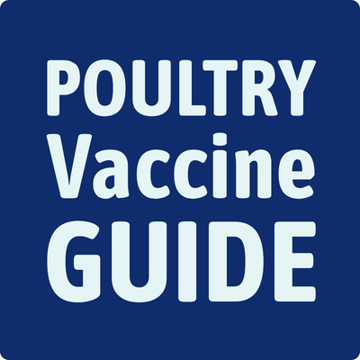 Text 'POULTRY Vaccine GUIDE' on a blue background