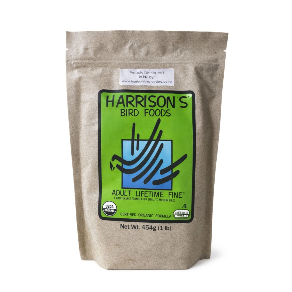 Harrison’s Adult Lifetime Fine green bag organic bird pellets for small parrots and pigeons
