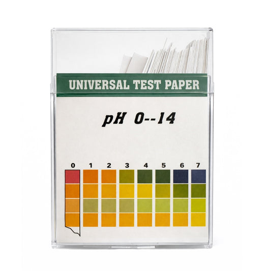 Water pH test strips used for monitoring bird and poultry drinking water acidity levels